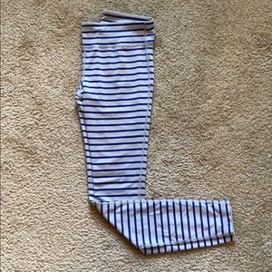 Gray and indigo striped Under Armour leggings